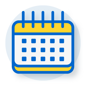 illustration of a calendar in blue and gold