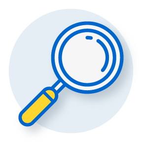 illustration of magnifying glass to represent research