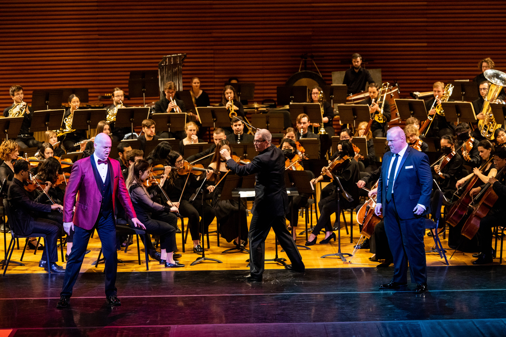 Audience view of orchestra on stage