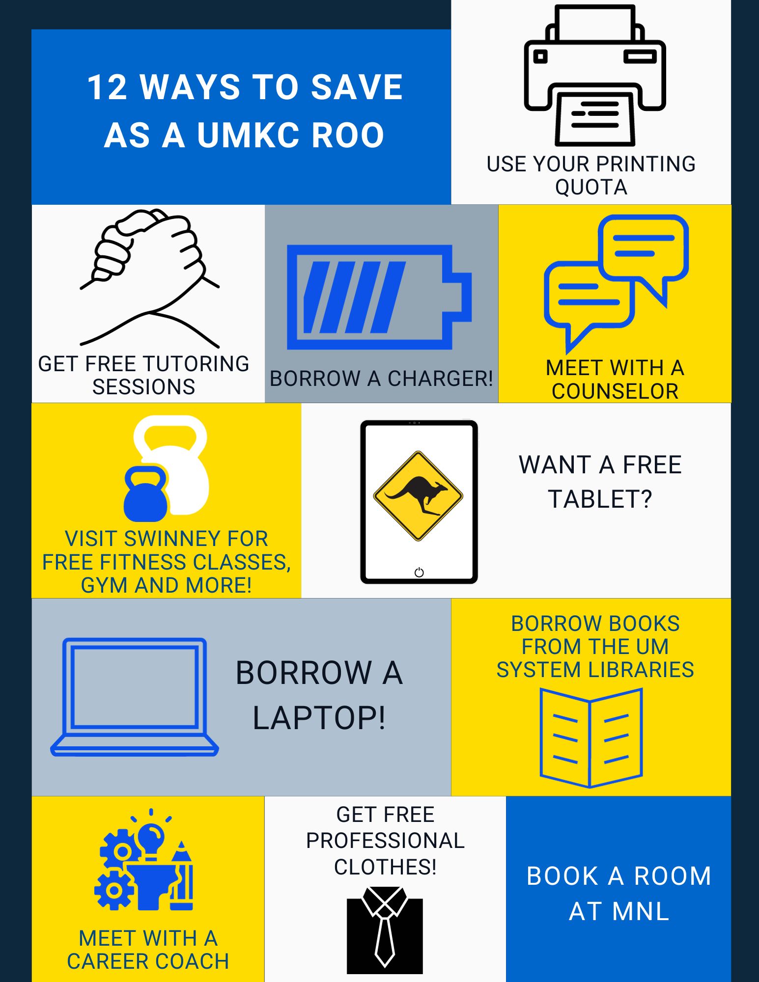 Infographic of Ways to Save at UMKC