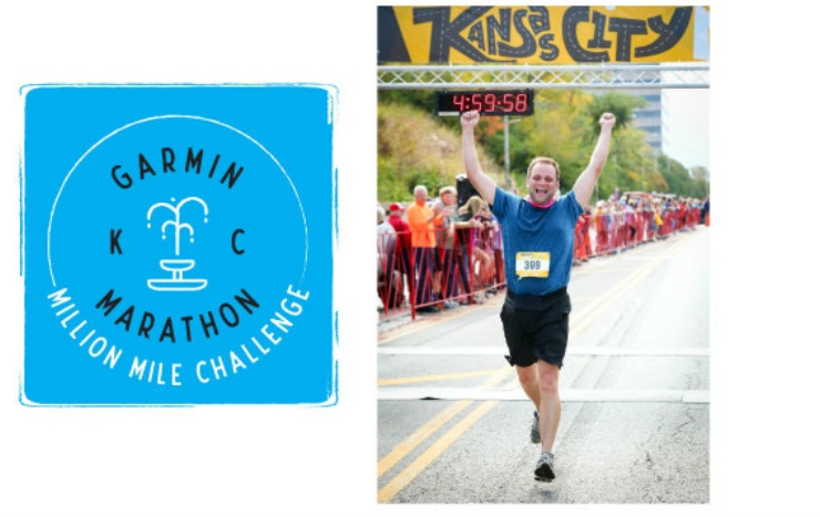 photo of man running and KC Marathon logo