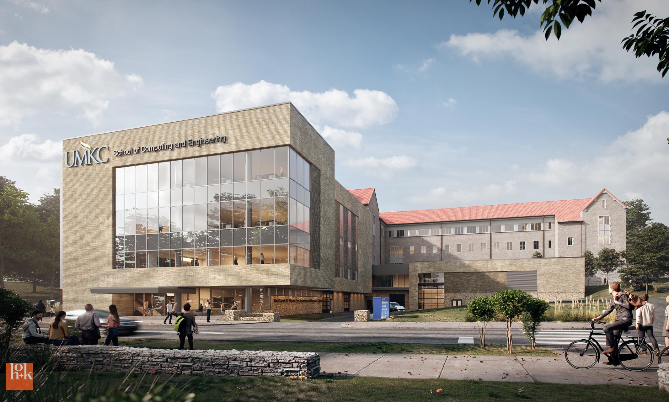 rendering of the north face of the new research center