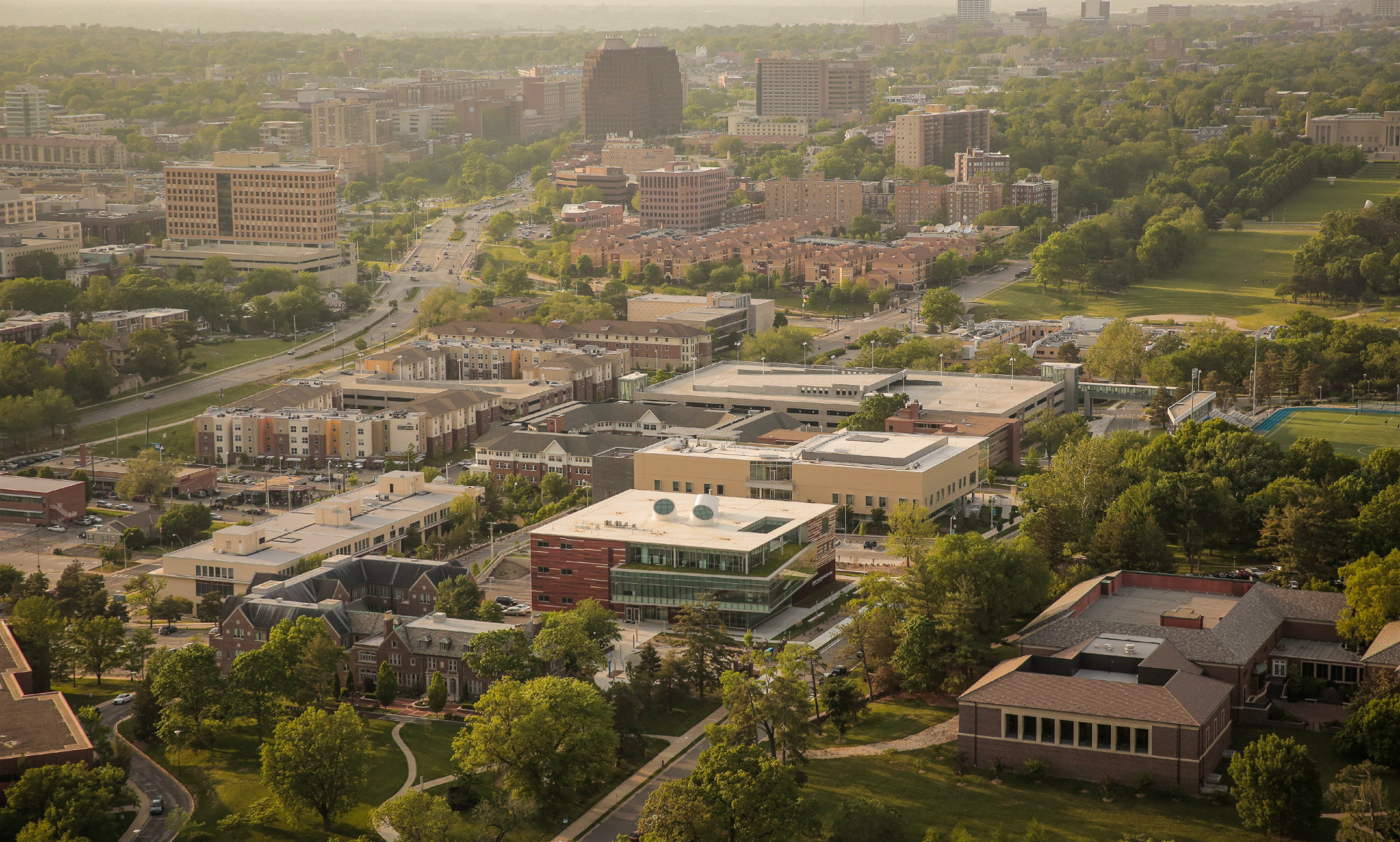 Aerial view of the University of Missouri-Kansas City.