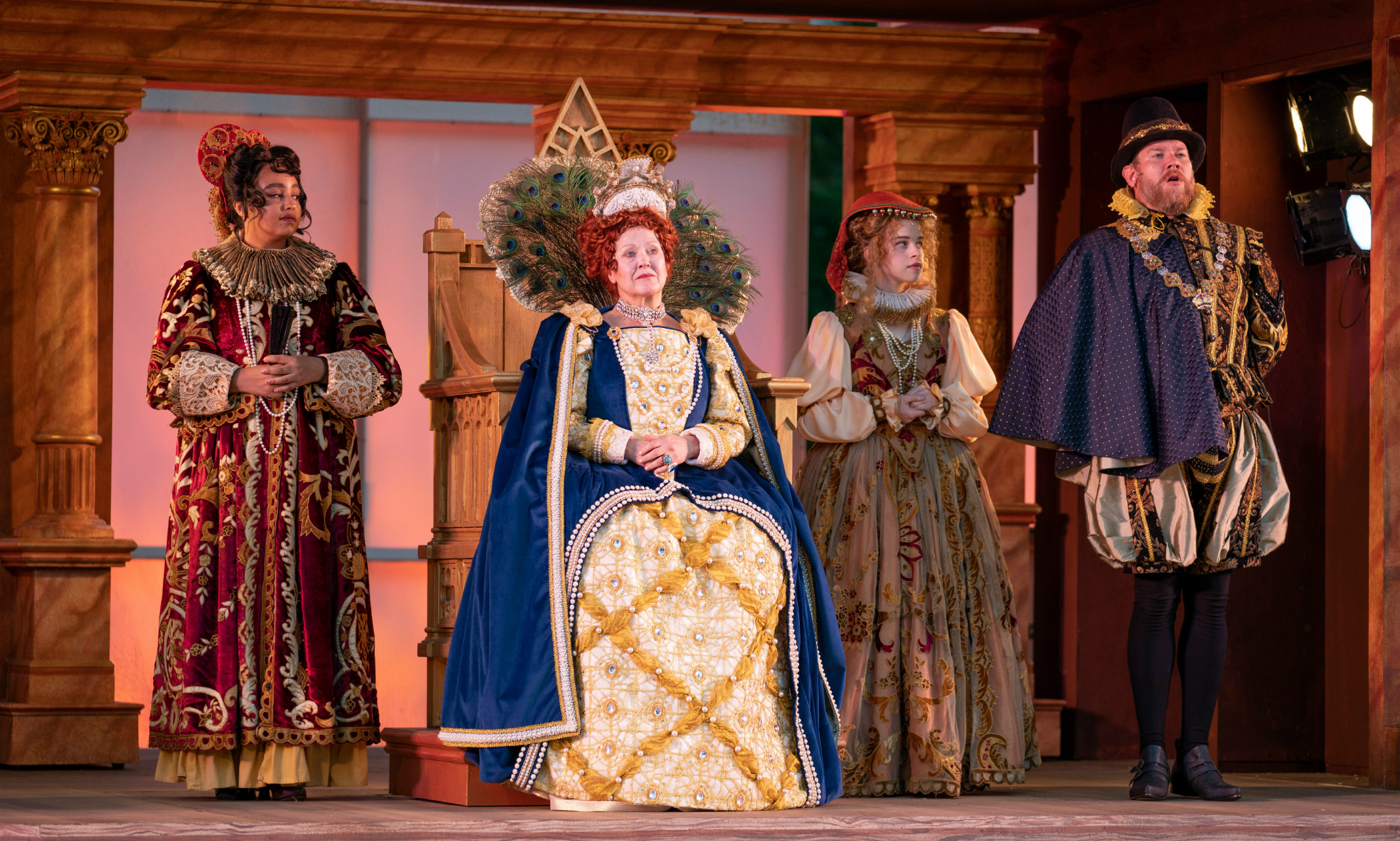Marisa Tejeda, Jan Rogge, Haddy Wilczewski and Collin Vorbeck onstage for performance of Shakespeare in Love.