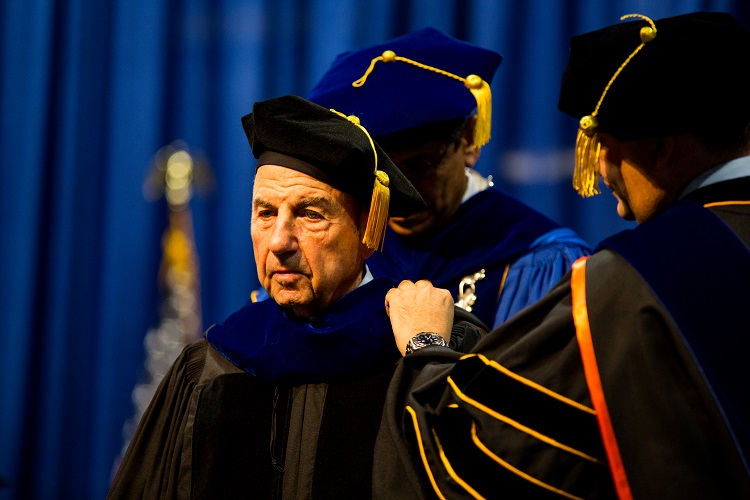 Calvin Trillin receives honorary degree during College of Arts and Sciences commencement.