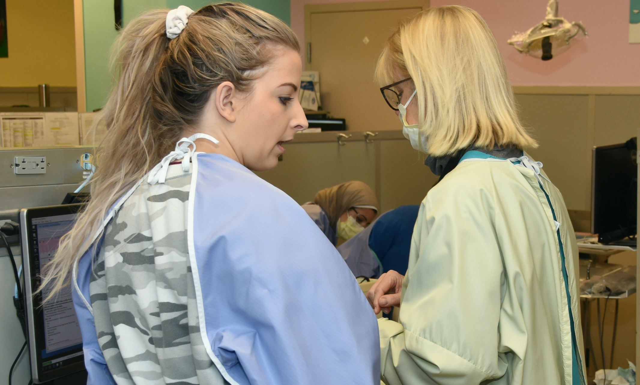 Dental students provide care under faculty supervision.