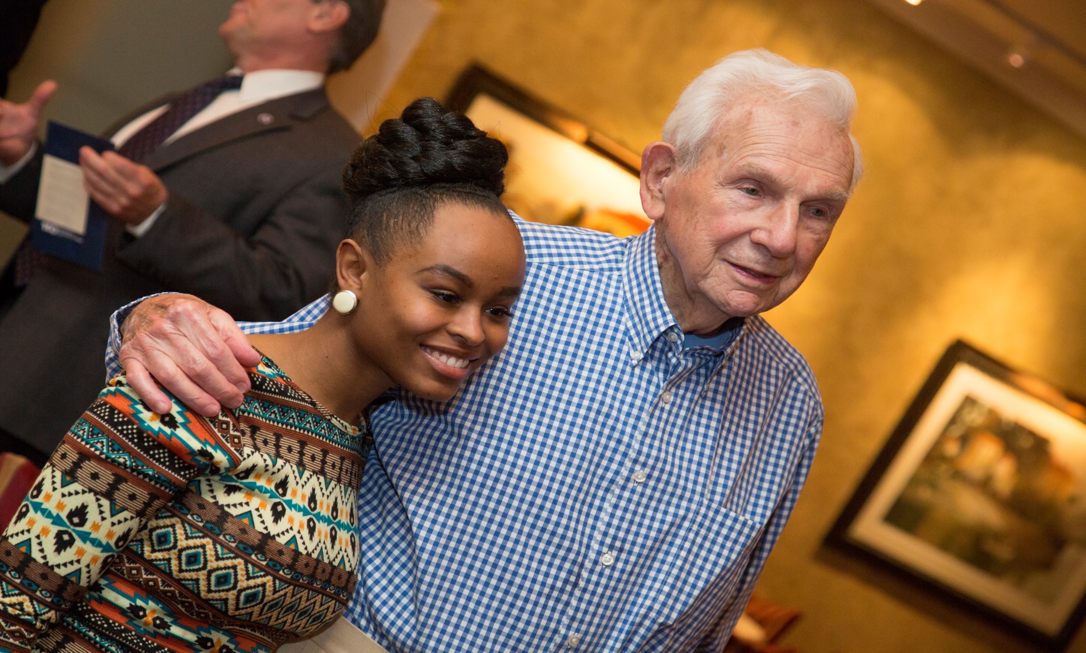 Henry Bloch with scholarship student