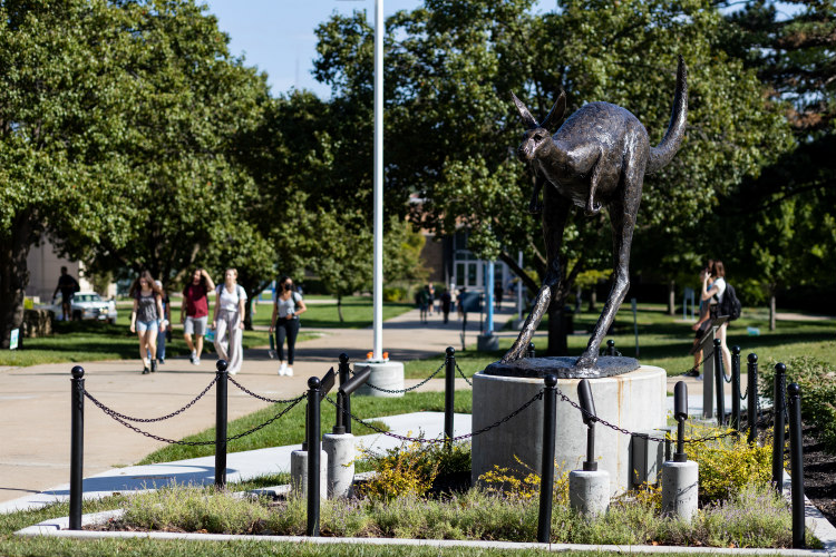Our newest campus icon, the bronze Roo by sculptor Tom Corbin