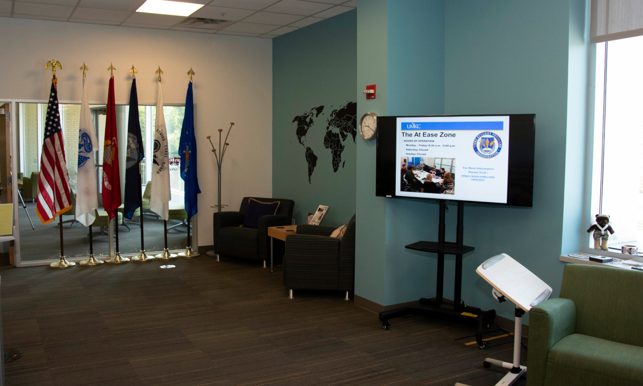 UMKC Student Veteran Support Services office and At Ease Zone (Veterans Center)