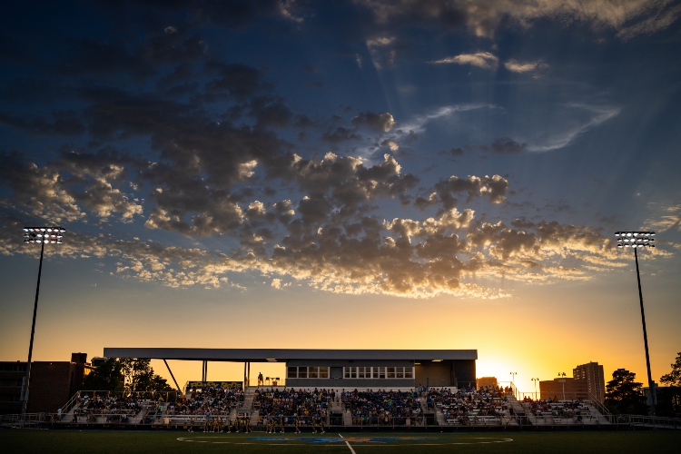 Durwood Stadium at dusk
