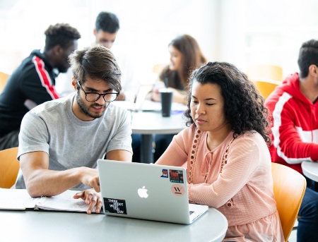 Students studying in the Student Union.